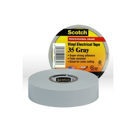 3M Electrical Tape, Scotch Vinyl Electrical Color Coding Tape 35, Gray 54007-00072